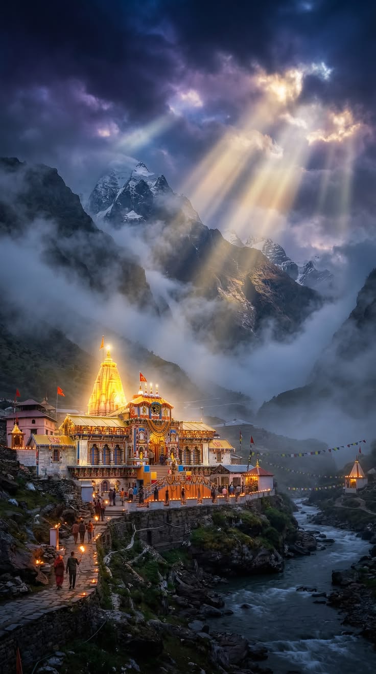 Badrinath shrine in the Himalayas